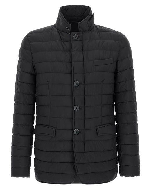 Herno Black Polyamide Full-Length Jacket Clothing for men