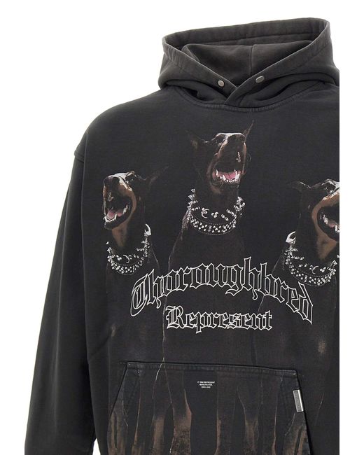 Represent Black Thoroughbred Cotton Sweatshirt for men