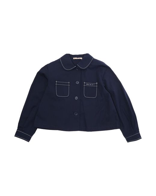 Marni Blue Jacket Classic Collar Cotton Blazers