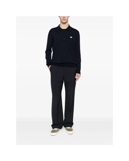 Valentino Black Polo Collar Sweater Fabric: 100. Shirts for men