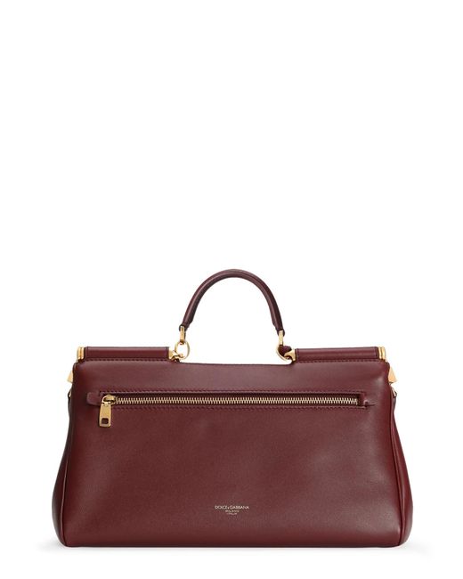 Dolce & Gabbana Purple My Sicily Leather Shoulder Bag
