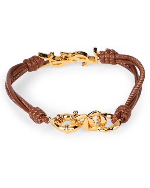 Saint Laurent Brown Bracelet Leather Bracelets