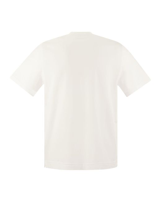 Fedeli White Short-Sleeved Cotton T-Shirt for men