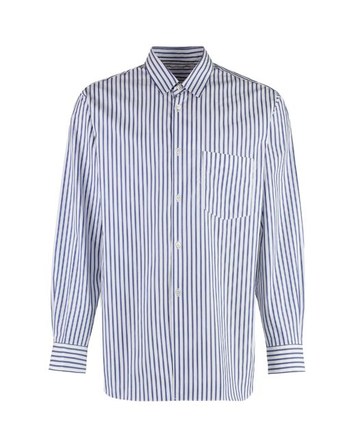 Comme des Garçons Blue Striped Cotton Shirt for men