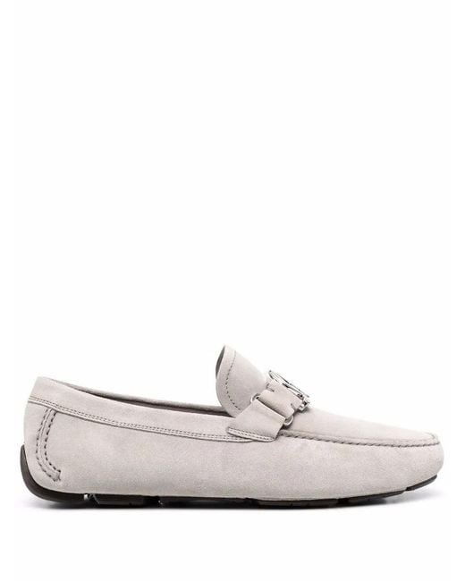 Ferragamo White Ferragamo Peter Logo-Plaque Loafers for men