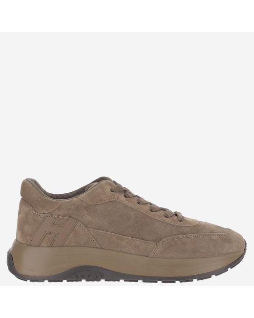 Hogan Brown Sneakers Hi-Light Suede Trainers for men