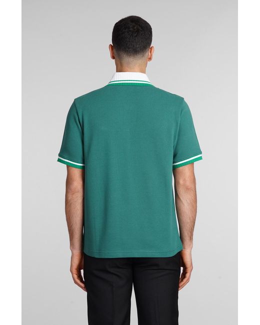 Casablancabrand Green Logo Cotton Polo Shirt for men