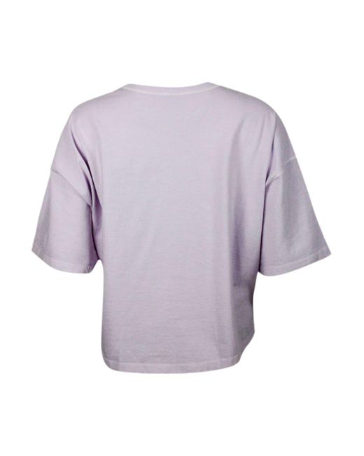 Malo Purple Crew-Neck, Short-Sleeved T-Shirt