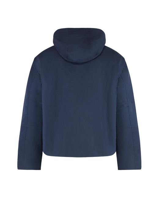 K-Way Blue Parka Guillermo With Hood Cotton Parkas for men