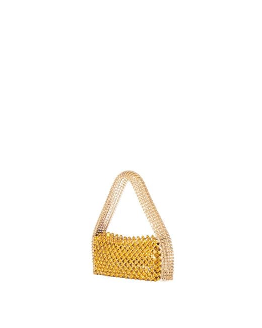 Benedetta Bruzziches Metallic Shoulder Bag Rachele La Grande Brass; Crystals