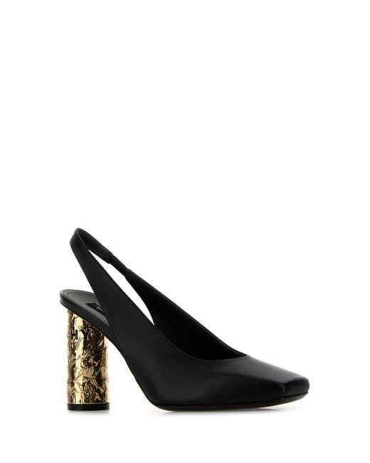 Givenchy Black Leather Tape Pumps