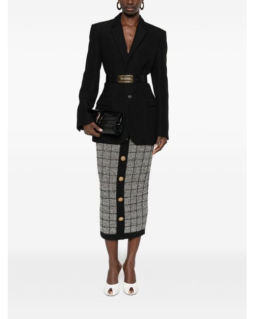 Balmain Black Skirts Cotton