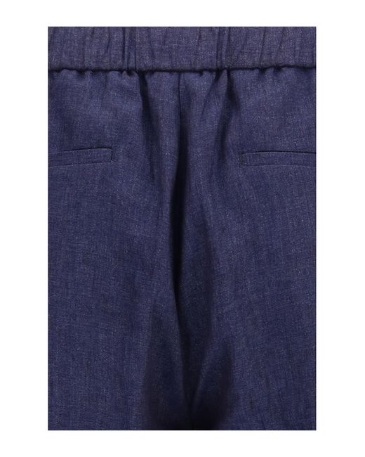 Gi Capri Blue Linen Drawstring Pants for men