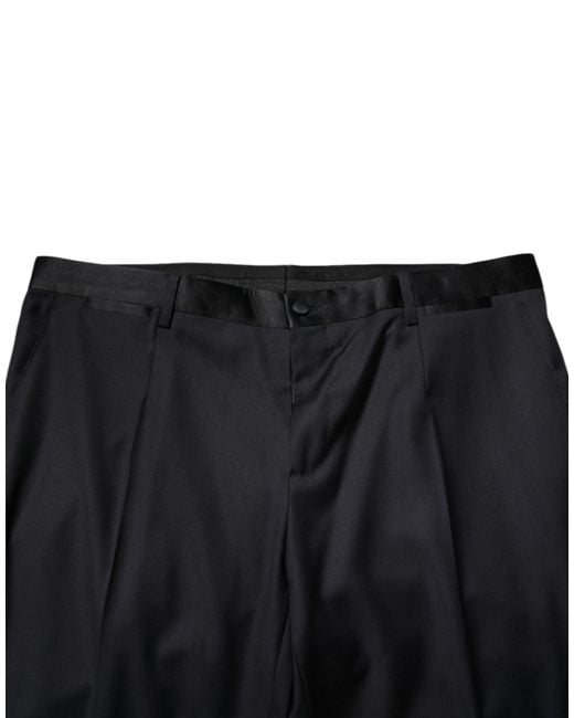 Dolce & Gabbana Black Dolce Gabbana Cotton Skinny Corduroy Cargo Pants for men