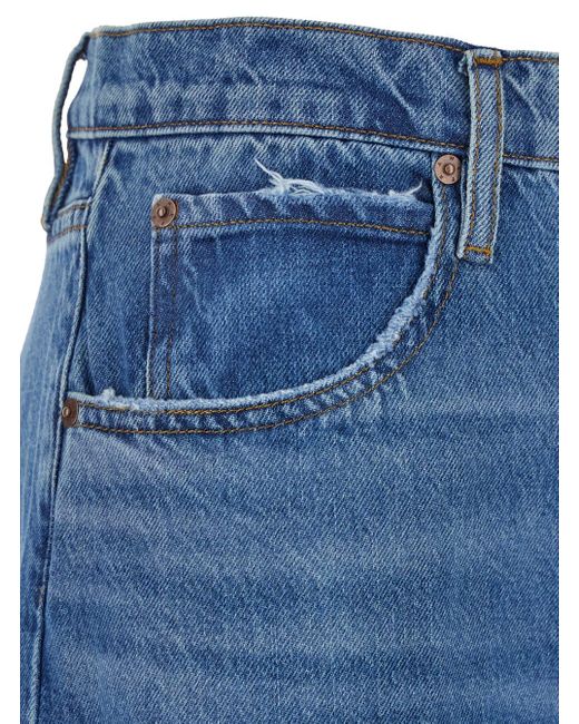 FRAME Blue High-Rise Barrel Denim Jeans