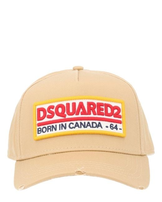 DSquared² Pink Baseball Hat With Logo Patch Cotton for men