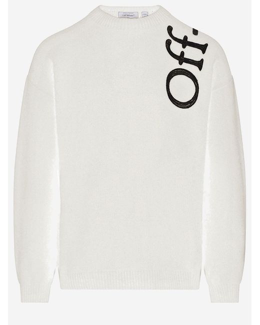 Off-White c/o Virgil Abloh White Wool-Blend Sweater With Logo for men