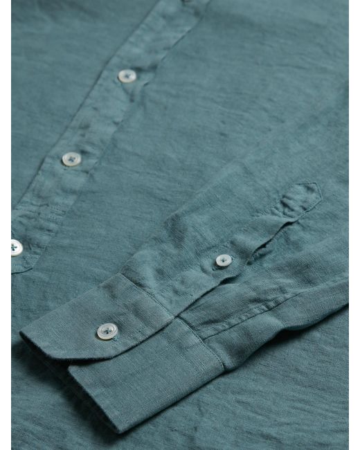 Doppiaa Blue Aamilcare Cerulean Linen Shirt for men