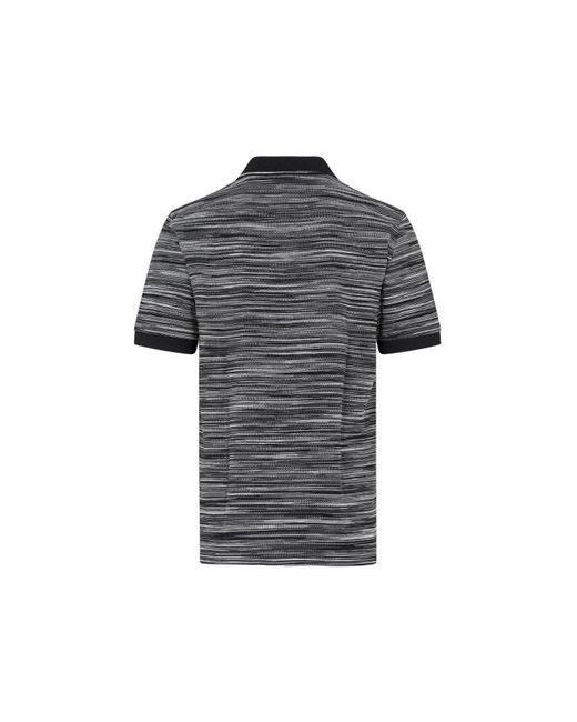 Missoni Black Striped Knitted Polo Shirt for men