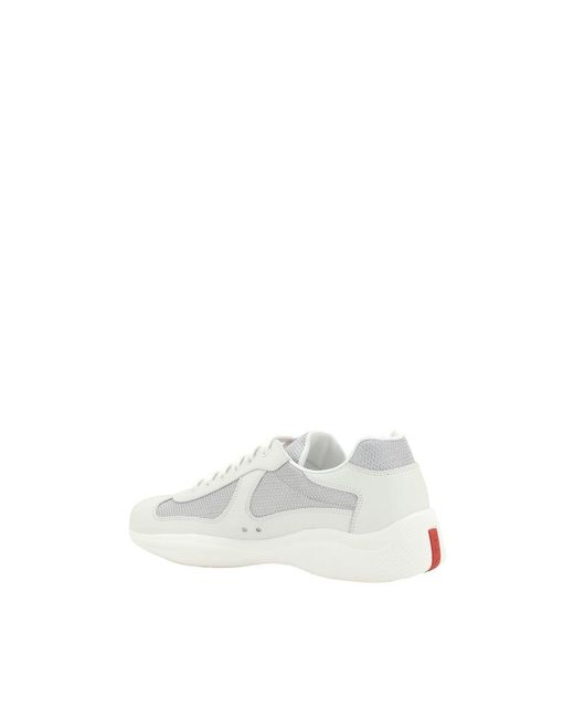 Prada White Polyamide Low Top Sneakers for men