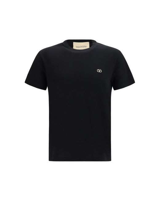 Valentino Black Cotton Vlogo T-Shirt T-Shirts for men