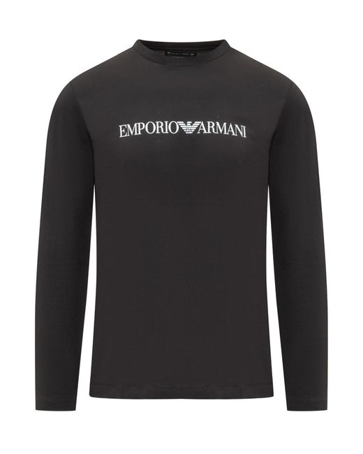 Emporio Armani Black Crewneck T-shirt for men