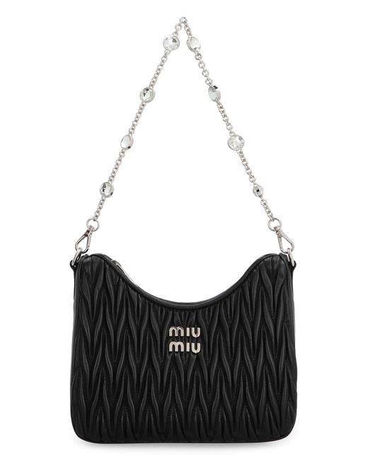 Miu Miu Black Quilted Leather Shoulder Bag