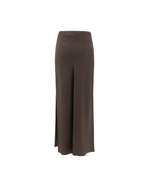 Brunello Cucinelli Brown Acetate Midi Skirt
