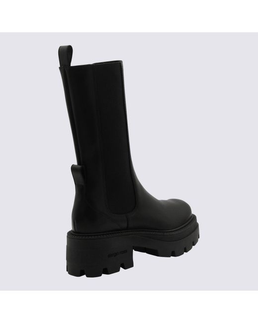 Sergio Rossi Black Leather Milla Boots