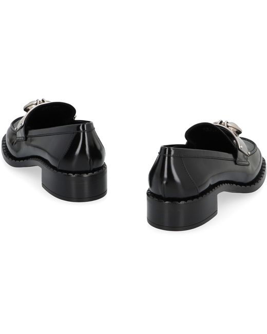 Prada Black Brushed Leather Loafers Calfskin