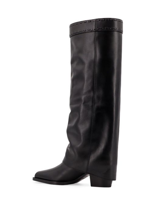 Fendi Black Leather Knee-High Boots