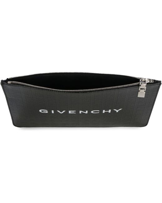 Givenchy Black 4g Coated Canvas Flat Pouch for men