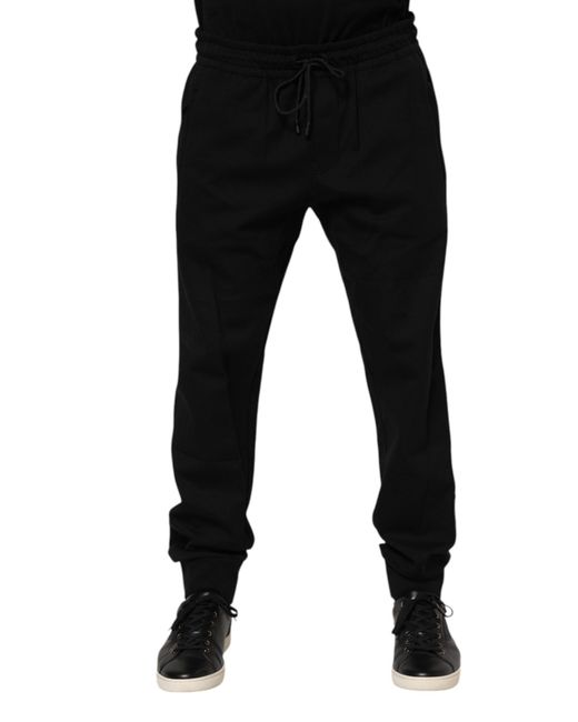 Dolce & Gabbana Black Jogger Pants Drawstring for men