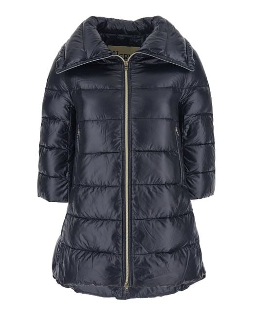 Herno Blue Cleofe Down Jacket With Front Zip Closure