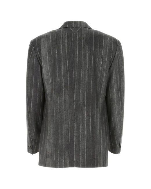 Versace Black Embroidered Wool Blazer for men