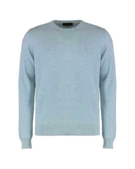 Moorer Blue Crew Neck Sweater for men