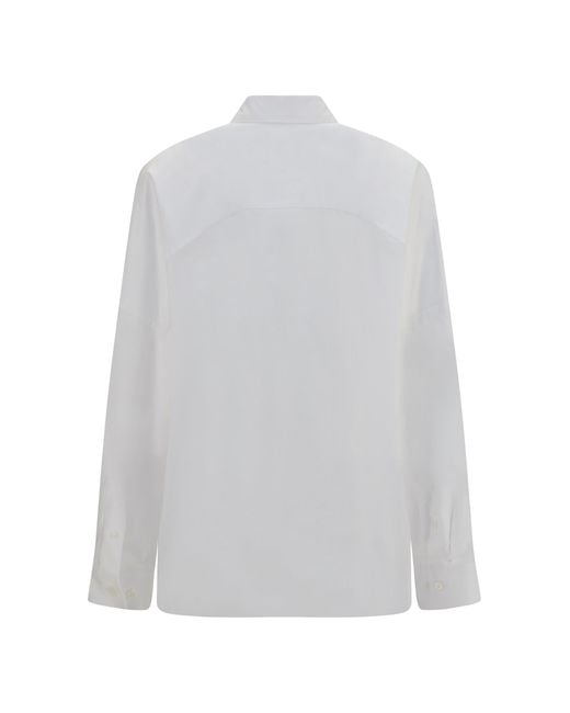 Dries Van Noten White Shirt Beaded Detail Cotton