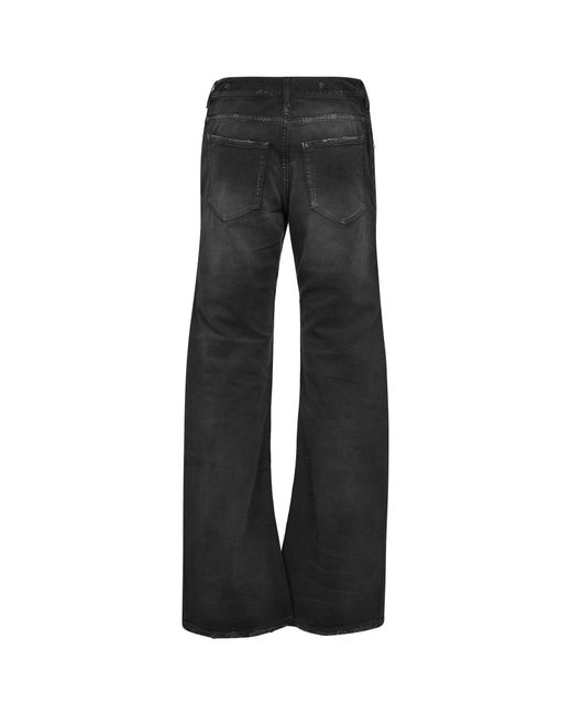 Balenciaga Blue Cotton Denim Curved Waist Jeans