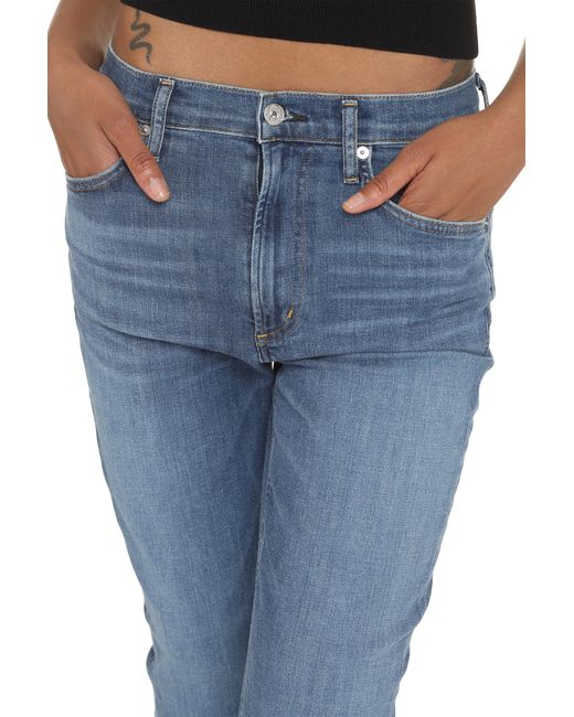 Citizens of Humanity Blue Isola Cropped Jeans Cotton Flared