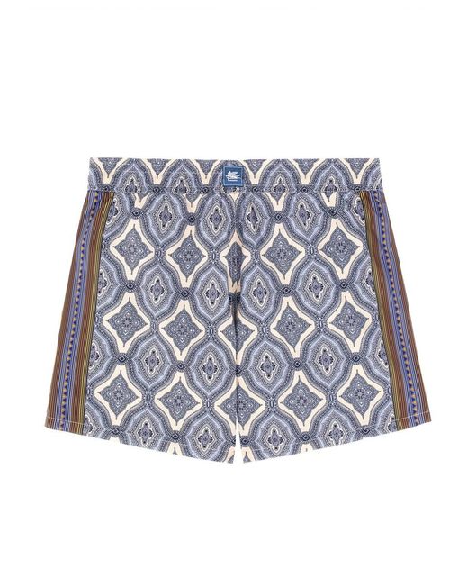 Etro Gray Boxer Swimsuit Polyester Swim Shorts for men