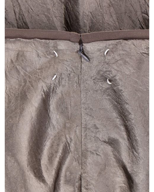 Maison Margiela Gray Satin Midi Skirt