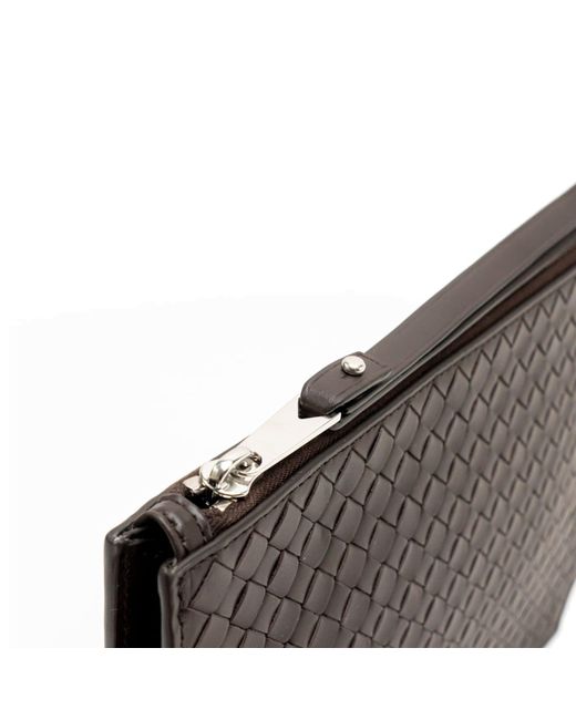 Bottega Veneta Gray Intrecciato Piccolo Standing Pouch for men