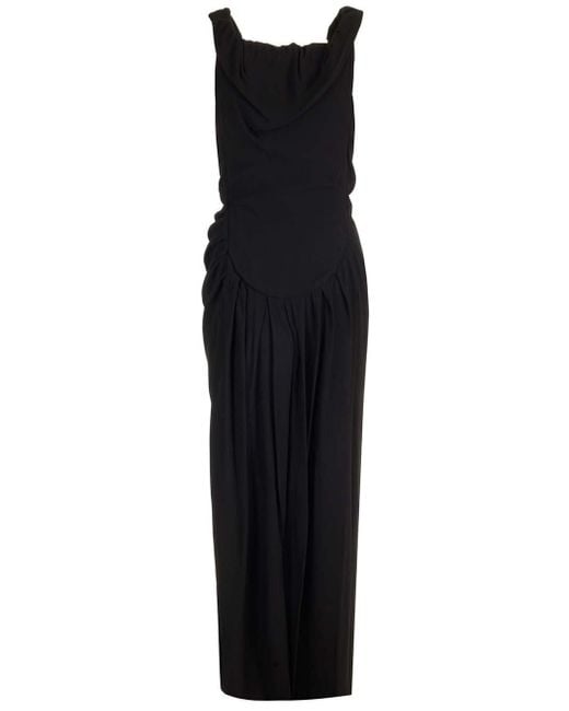 Vivienne Westwood Black Ruched Long Ginnie Pencil Dress