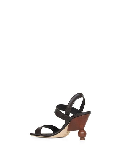 Weekend by Maxmara White Leather Sandals Wkaaffetto Dark