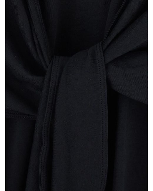 Totême Black Long Jersey Dress Tie-Waist