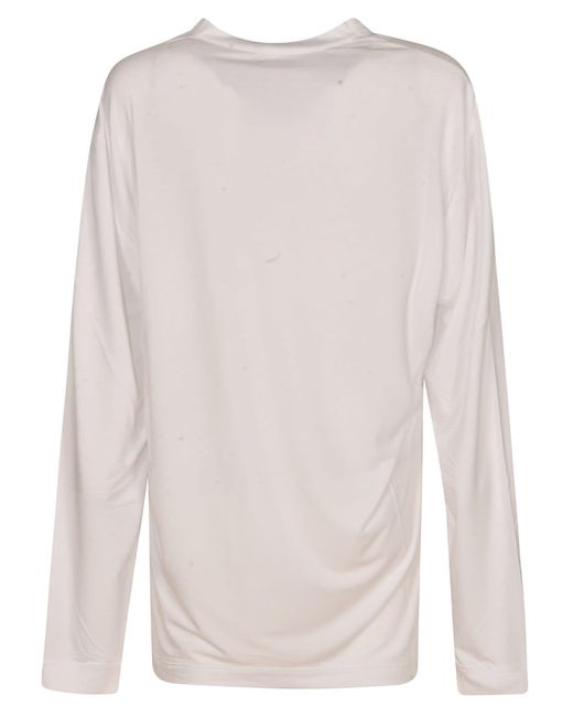 Giorgio Armani White Crewneck Long-Sleeved T-Shirt for men