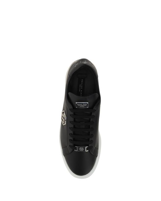 Philipp Plein Black Hexagon Low Top Sneakers for men