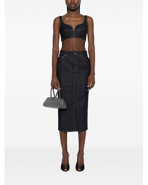 Givenchy Black Denim Cotton Bra Top