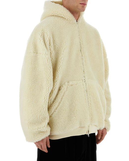 Balenciaga Natural Ivory Teddy Oversize Sweatshirt for men