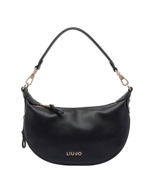 Liu Jo Black Logo Small Hobo Bag